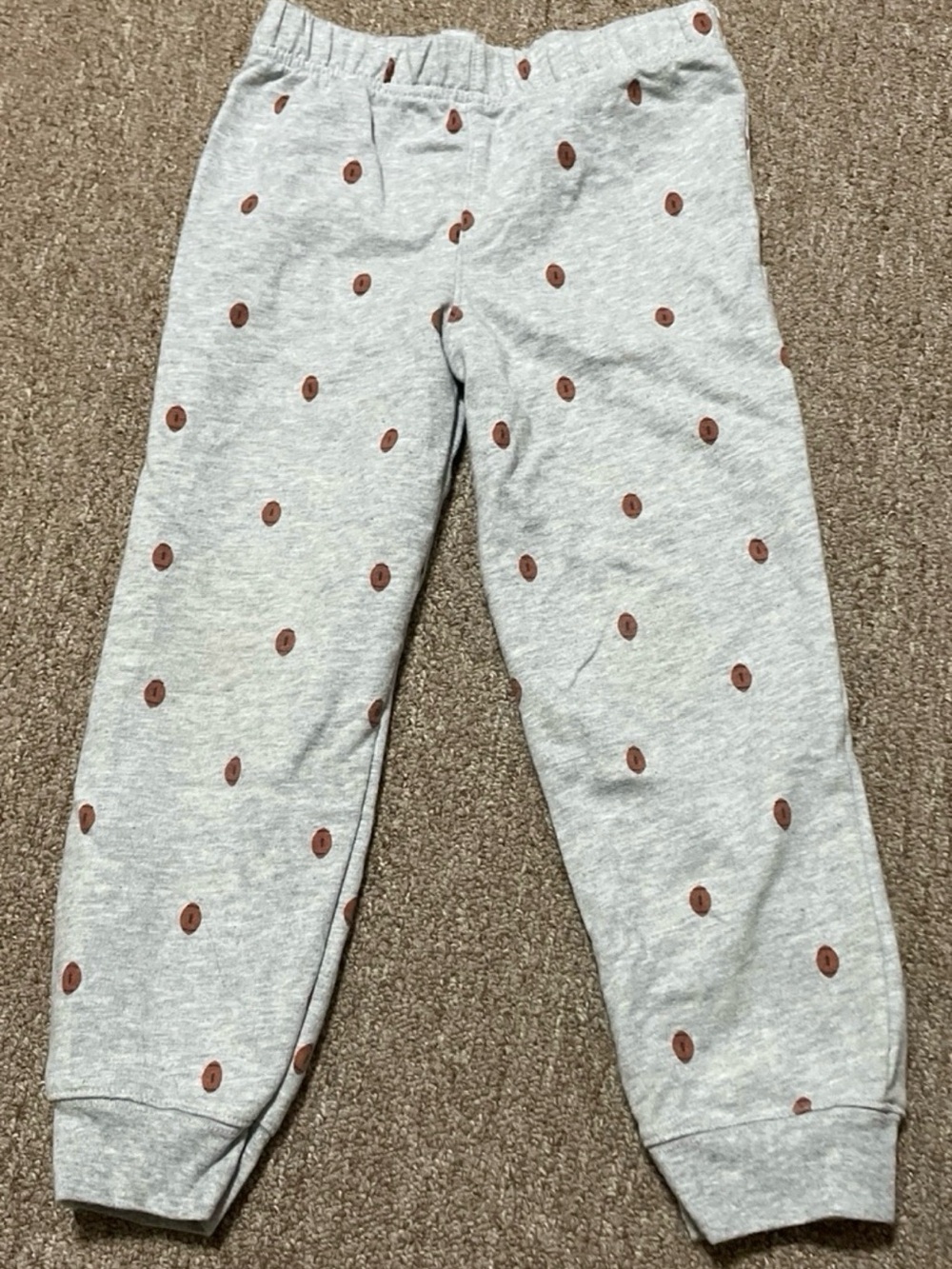 Carters Boys 5T Gray Football Print Jogger Pants
